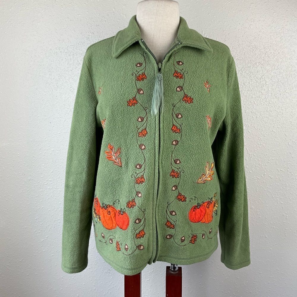 Autumn Full Zip Fleece Style Jacket Size M EUC